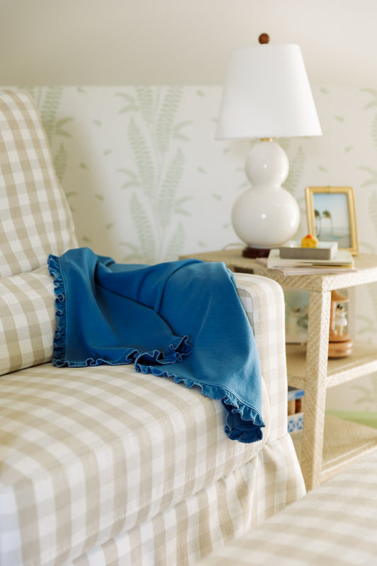 Ruffle Baby Blanket- Bluebell